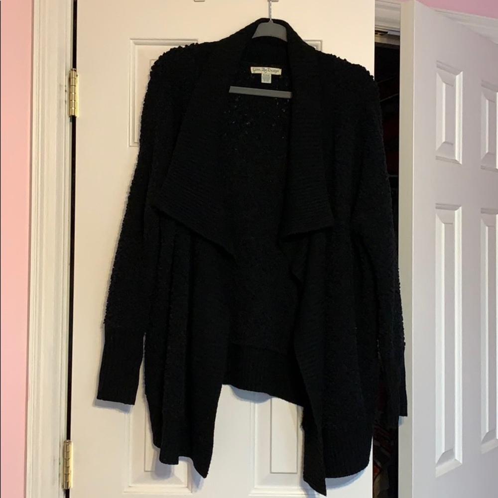 Black cozy open sweater